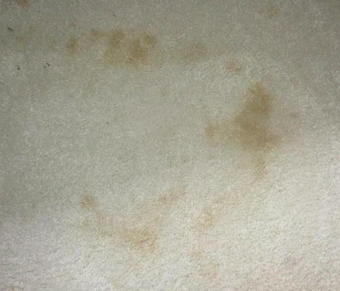 Before carpet clean on heavy rust stain